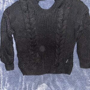 Time and Tru Black Cable Knit Sweater